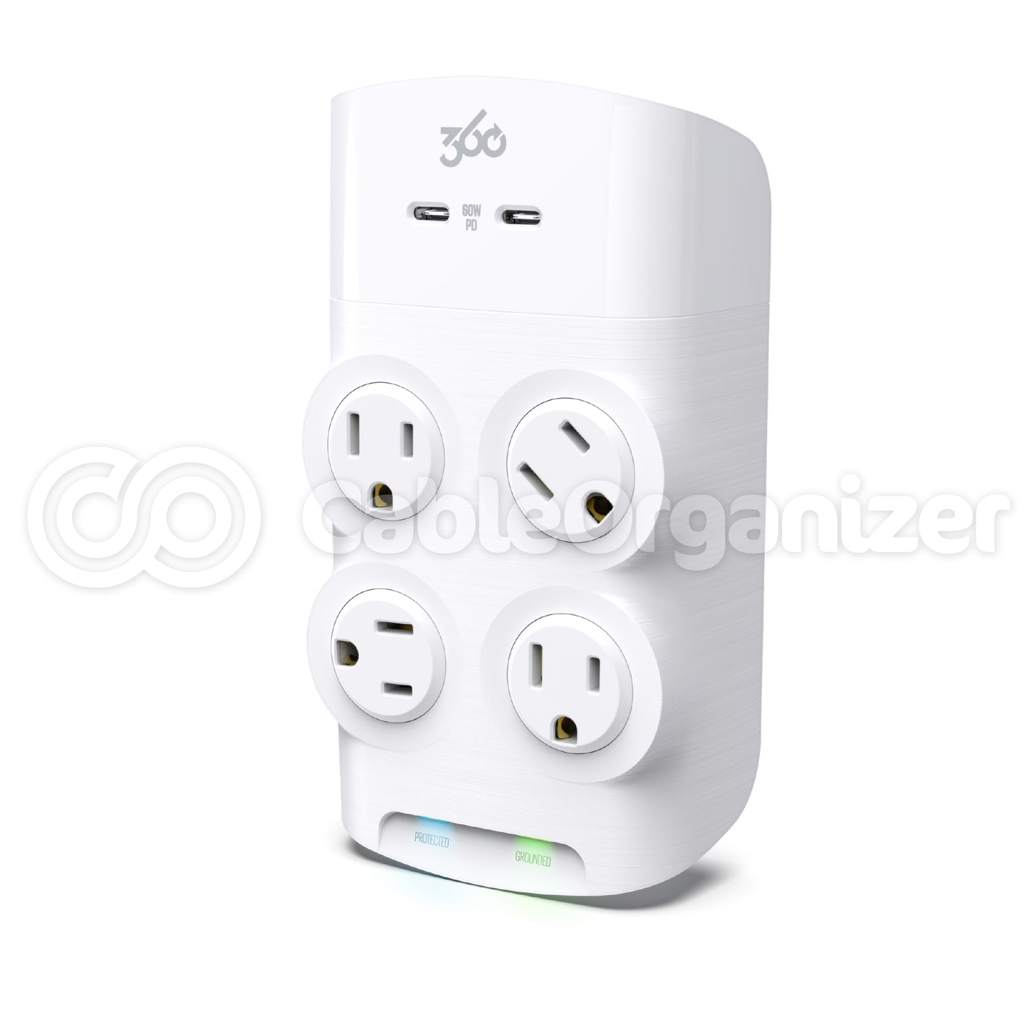 360 Electrical® Revolve45 & Revolve60 Wall Taps w/ USB Chargers & Surge Protection