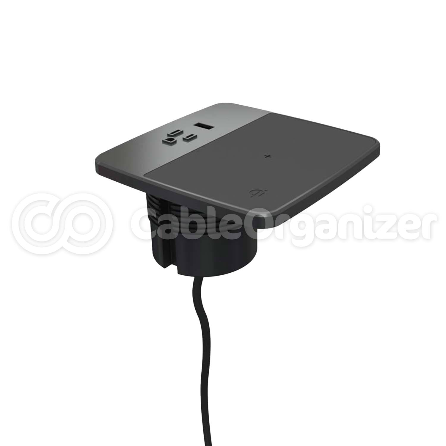 Byrne® HQ Wireless Charger with Power Outlet and USB Port