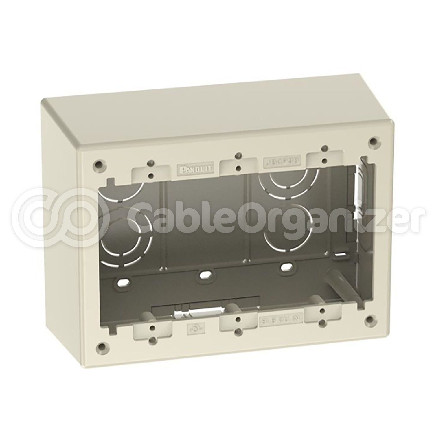 3-Gang Junction Box, Non-Metallic, Electric Ivory