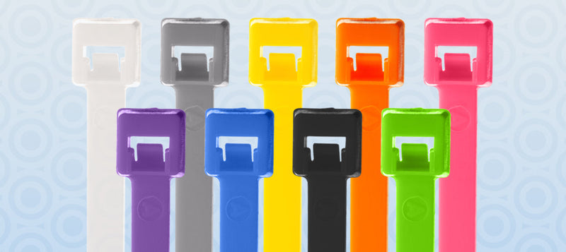 Nylon Cable Ties, White, Grey, Yellow, Orange, Pink, Purple, Blue, Black, Green