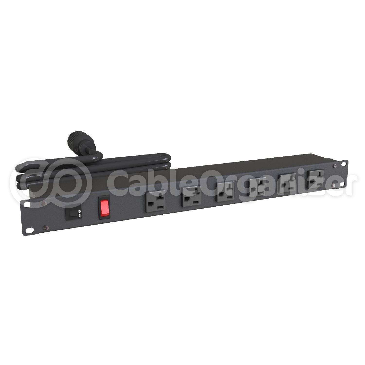 Hammond® Manufacturing Rack Mount Basic PDU - 20A | Single-Phase 125V | Front or Rear Facing 5-15/5-20R Outlets