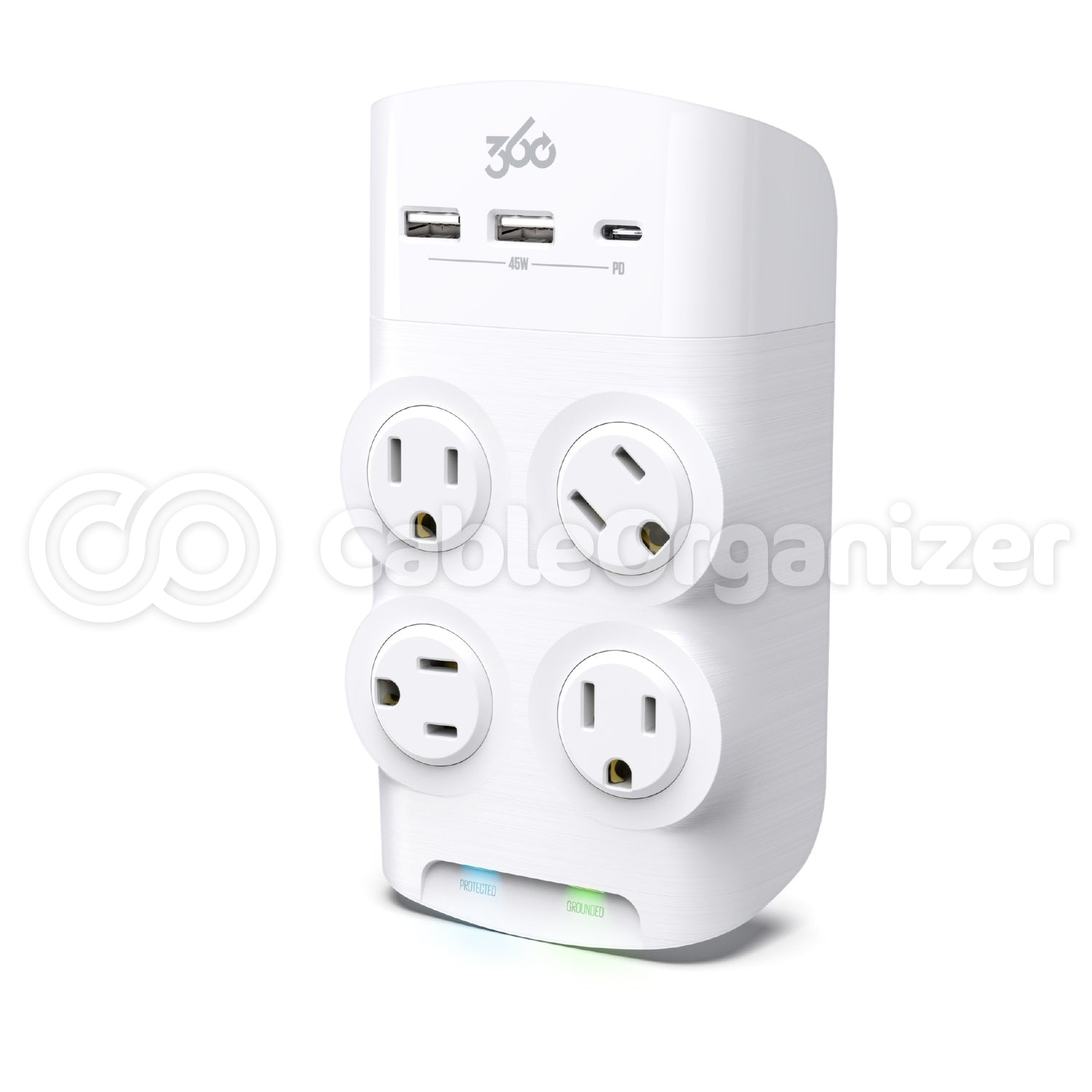 360 Electrical® Revolve45 & Revolve60 Wall Taps w/ USB Chargers & Surge Protection