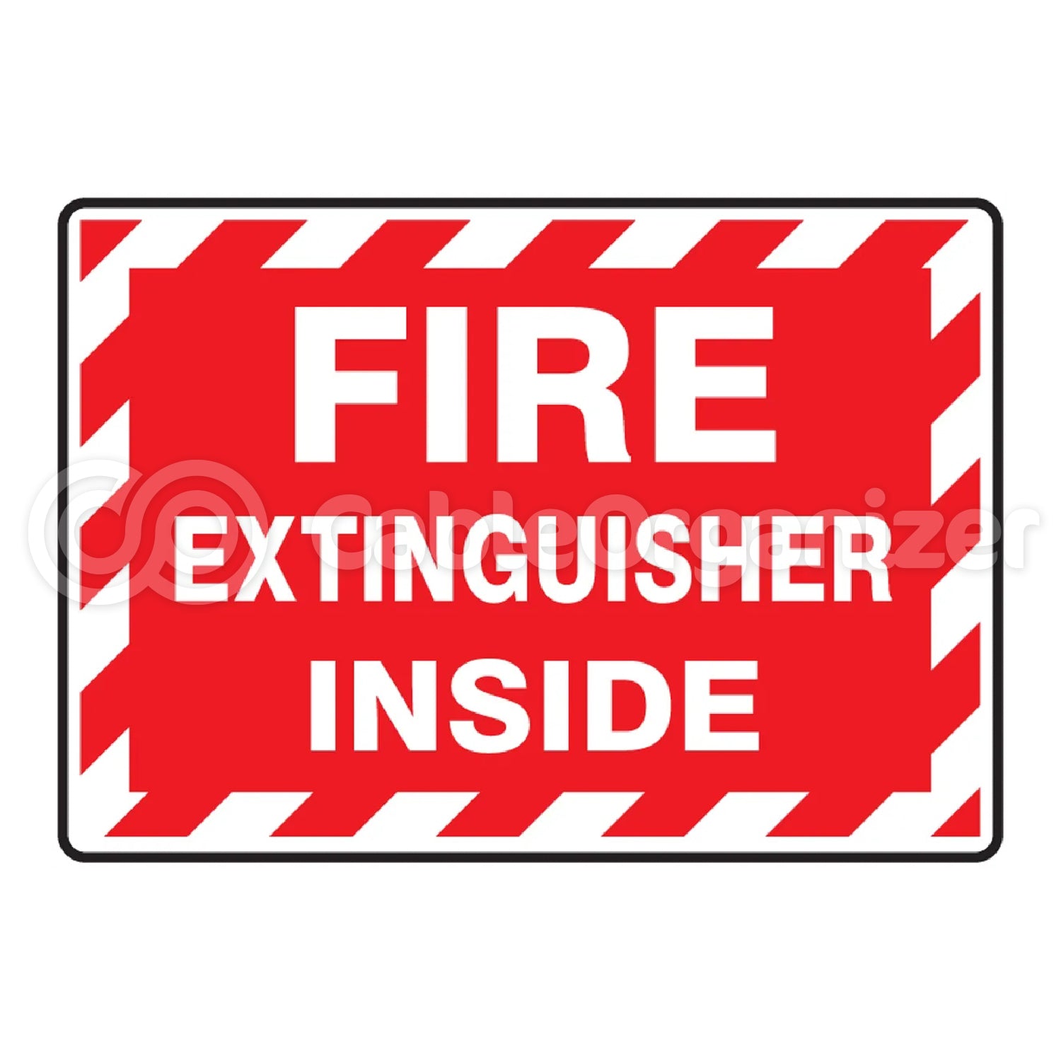 Fire Extinguisher Label: Fire Extinguisher Inside (Striped)