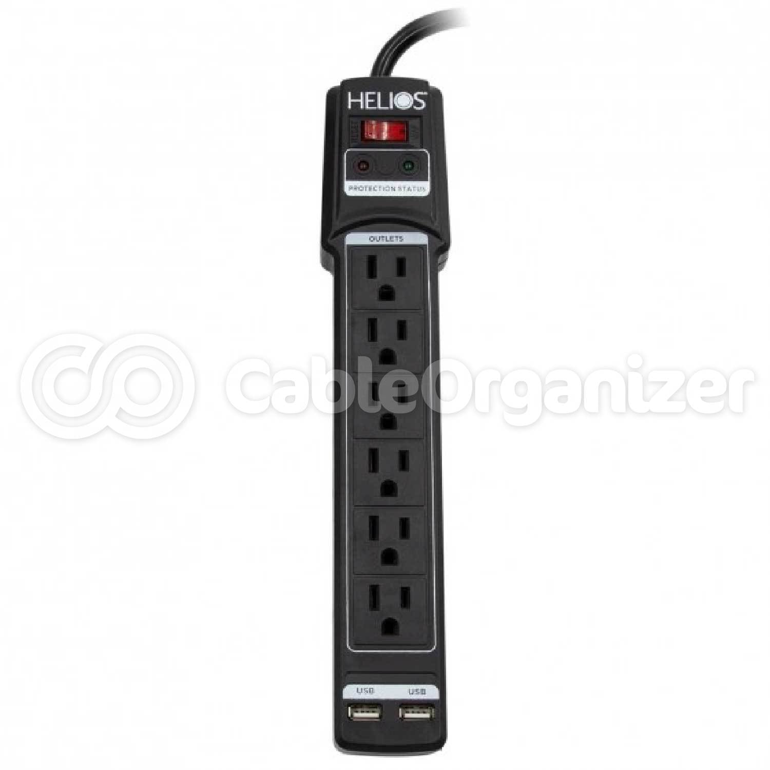 Helios® 6 Outlet Surge Protector With 2 USB Outlets