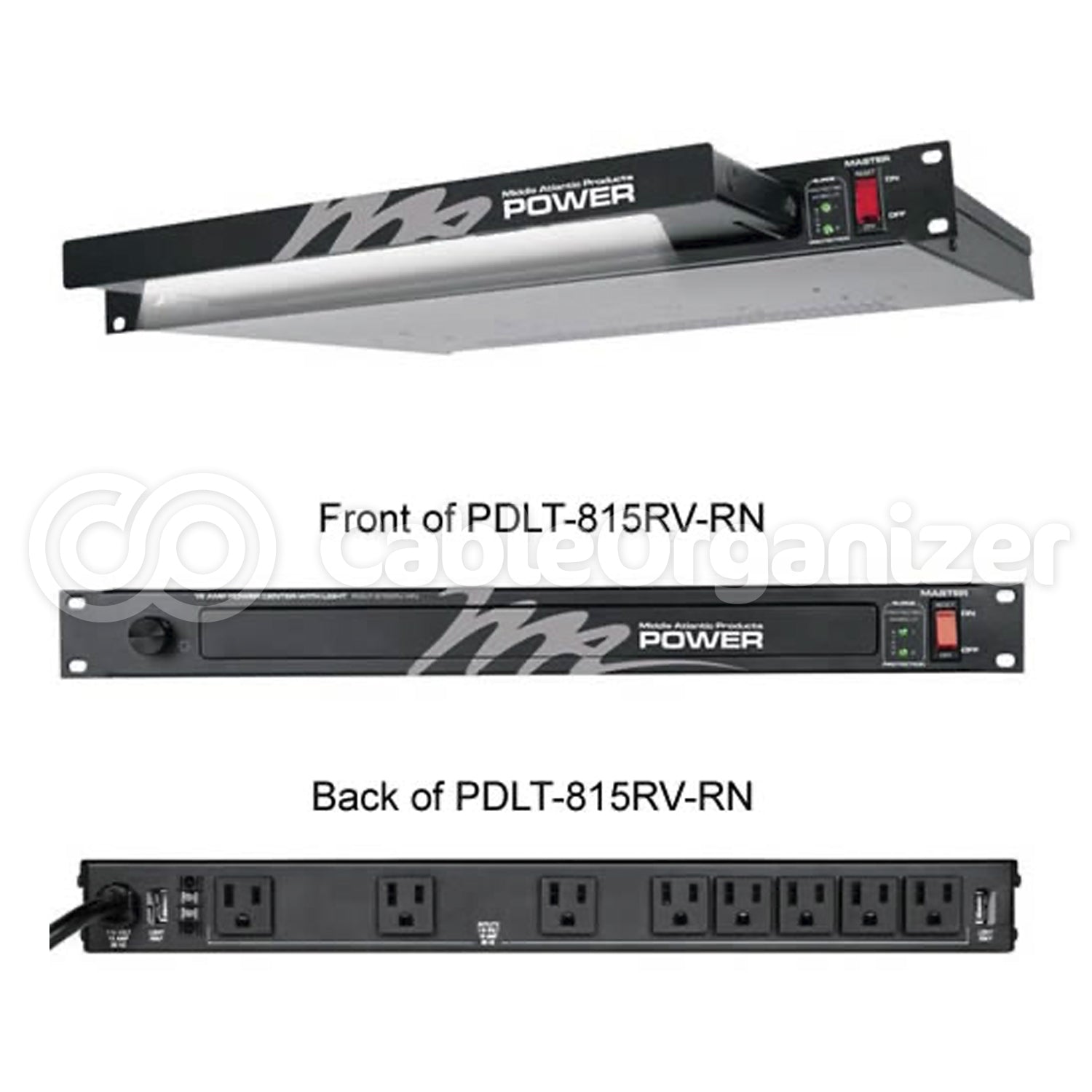 Middle Atlantic 115 Volt Rack Mount Light with Power Distribution ...