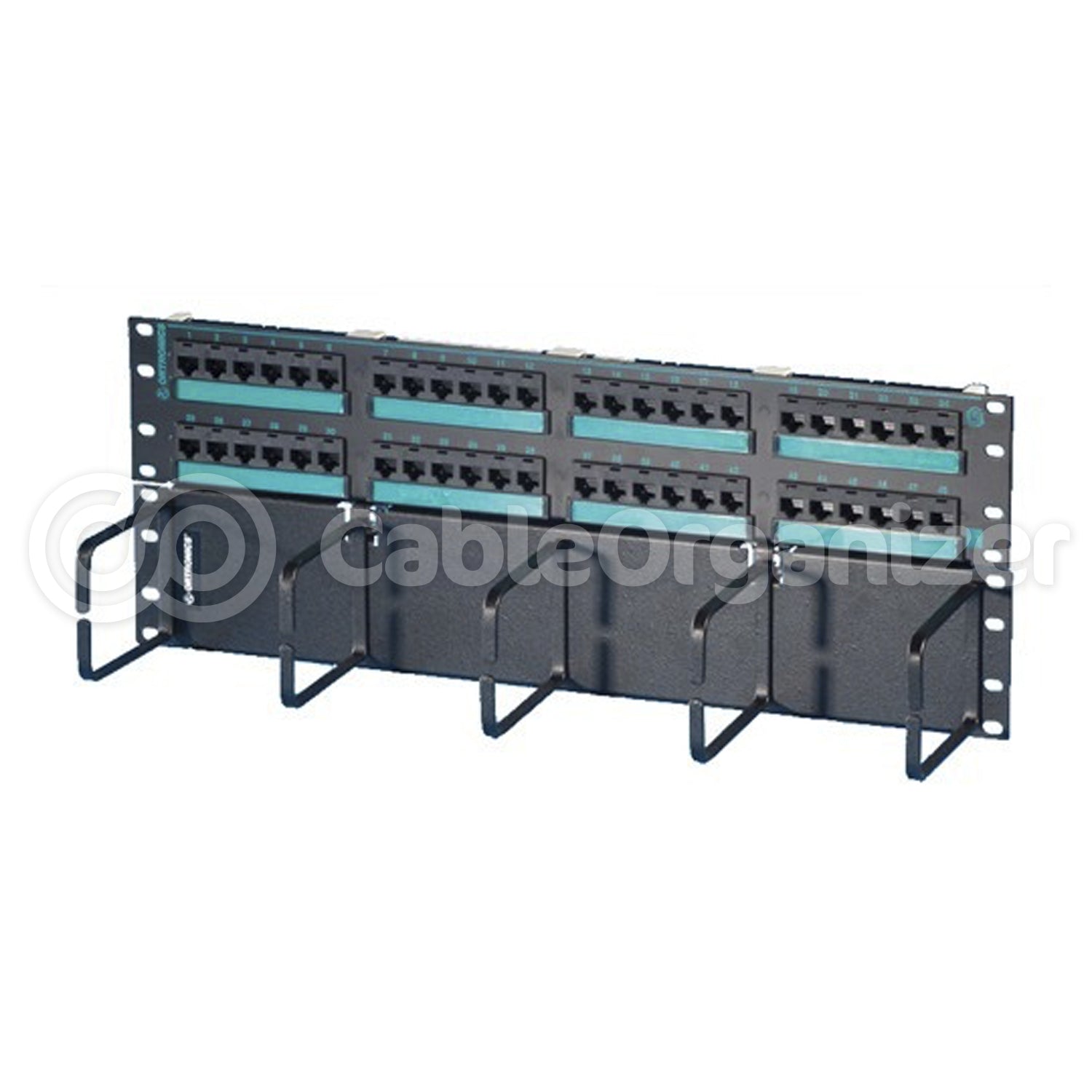 Ortronics Clarity Hinged Patch Panel with Lower Cable Management Bar