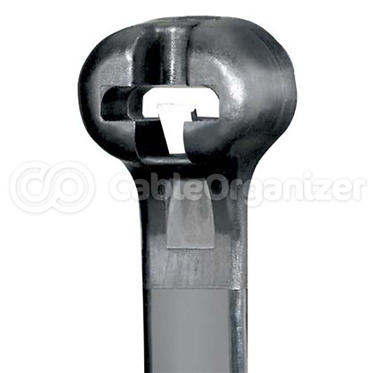 Cable Tie, Metal Barb, 24.4"L (620mm), Light-Heavy, Weather Resistant, Black QTY: 50