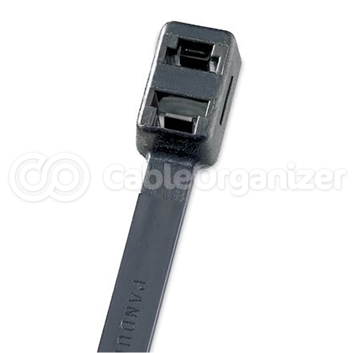 Double Loop Tie, 7.6"L (193mm), Standard, Weather Resistant, Black QTY: 100