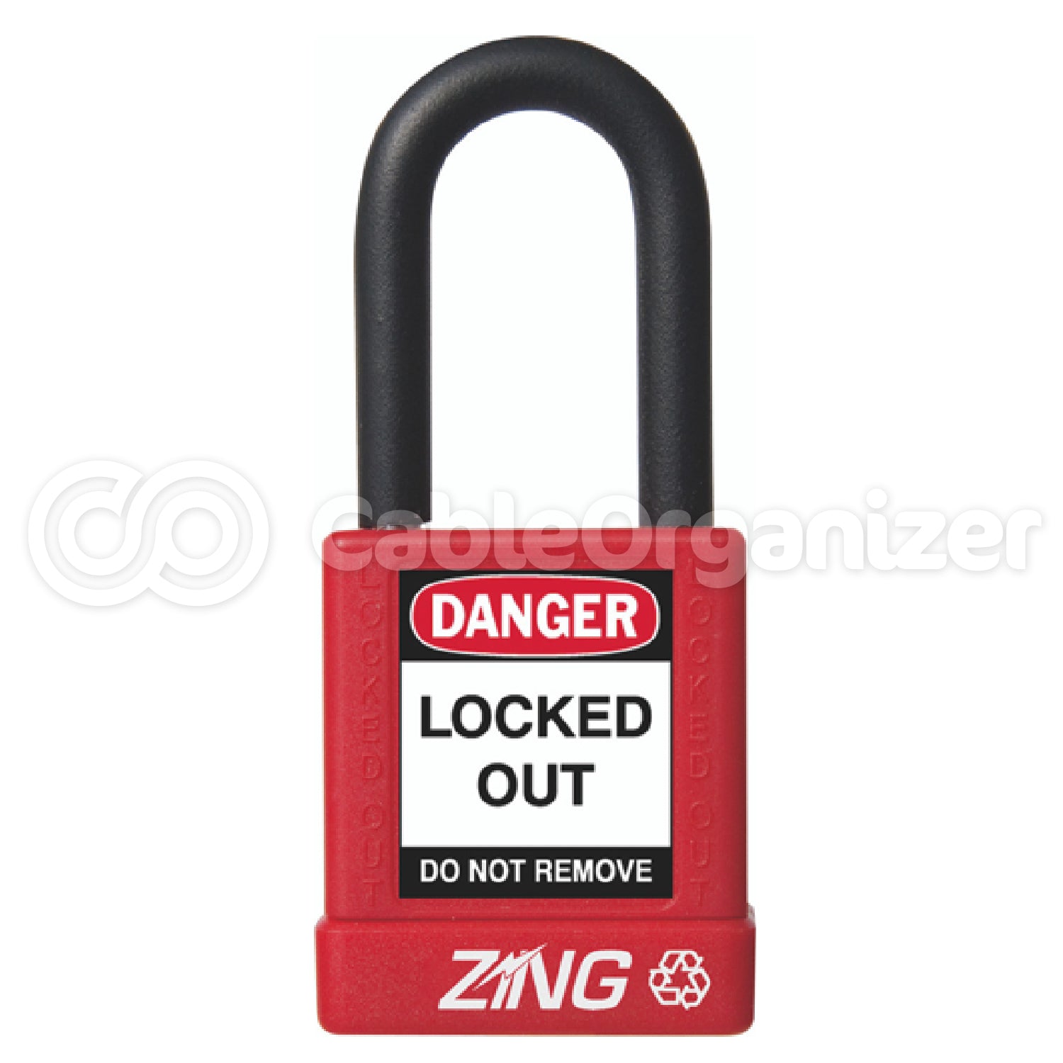 Recyclockout Safety Padlock, 1.5" Shackle, Keyed Different, Red